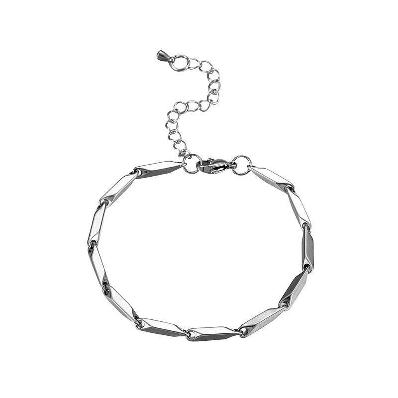 Trendy Titanium Steel Square Necklace for Men & Women - High-End Niche Hoodie Accessory Chain
