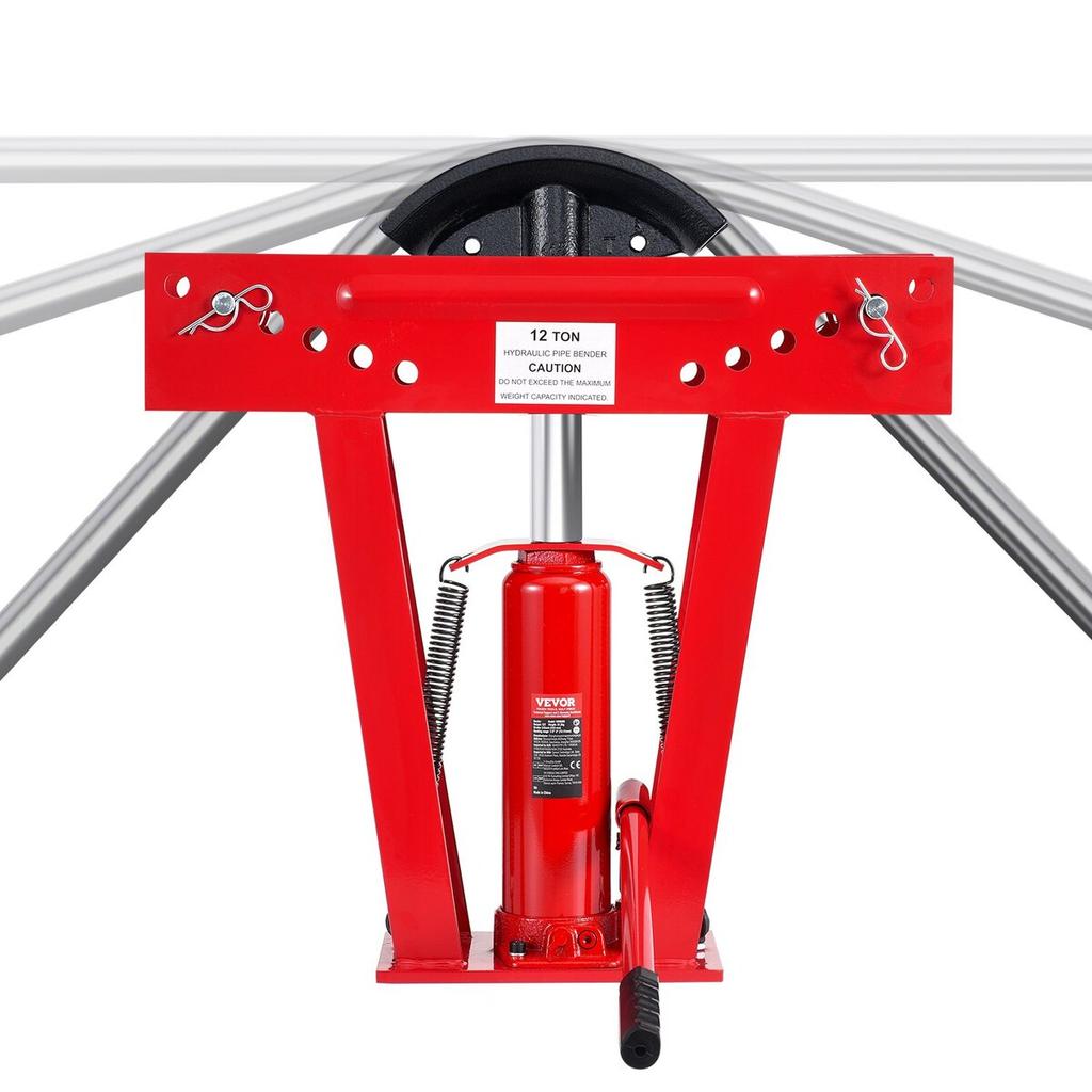 Hydraulic Pipe Bender, 12 Ton Manual Pipe Bending Tool with 6 Dies