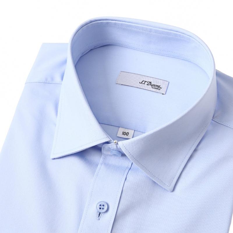S.t. Dupont Long Sleeve Regular Fit Stretch Blue Shirt  Se5fm12ls901sbu 