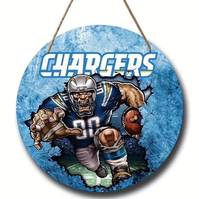 American Football Round Wooden Sign, home Room Holiday Festivals Front Sence Door Wall Hangng Art Sign Decor, Gift for Rugby Fans