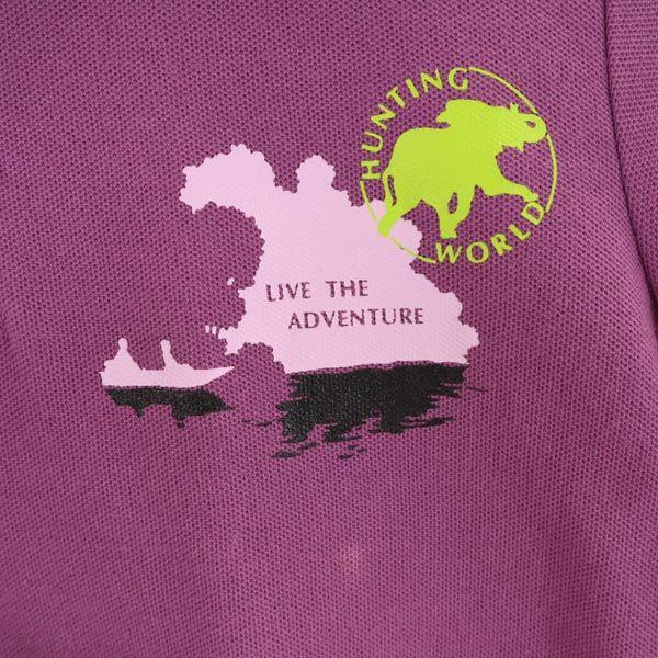 HUNTING WORLD Logo Embroidery Short Sleeve Polo Shirt S Purple Women Used