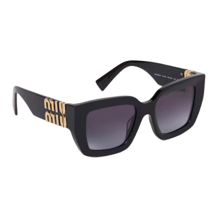 MIU MIU 26 Early Spring Collection Unique Design Square Sunglasses Unisex Sunglasses Black SMUB05_E16K_FE90A_C_A051