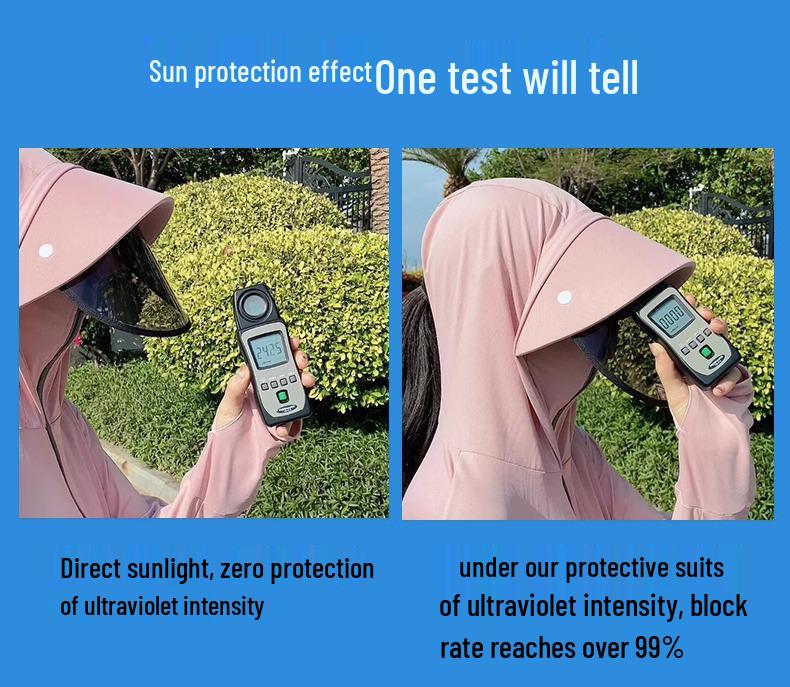 Women's UPF 50+ Detachable Large Brim Sun Protection Jacket - Ice Silk, Breathable, Spring/Summer Sunscreen Clothing