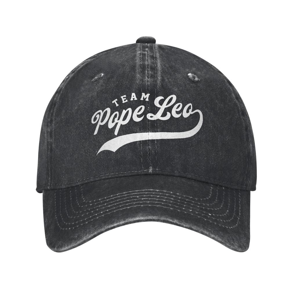 Vintage Team Pope Leo Xiv Baseball Cap Unstructured Unisex Distressed Cotton Snapback Hat Cardinal Robert Prevost Gift Hats
