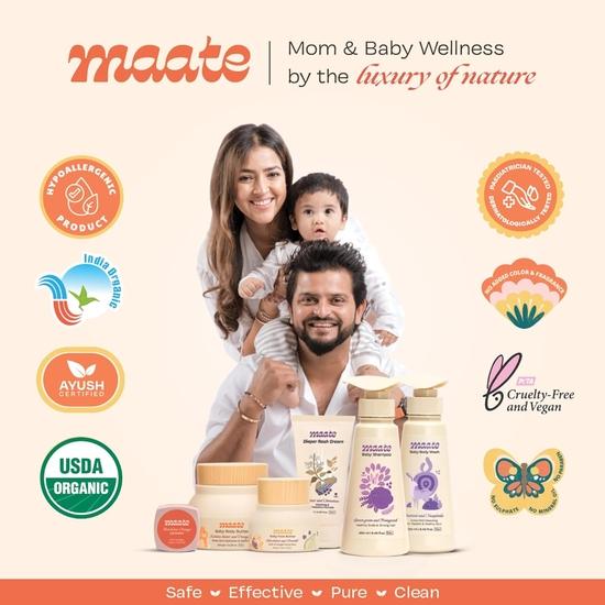 Maate Baby Head to Toe Wash 400 ml | Baby Hair & Body Wash for Bath | Aloe Vera, Almond Oil, Rice Milk & Calendula | Gentle, Soap