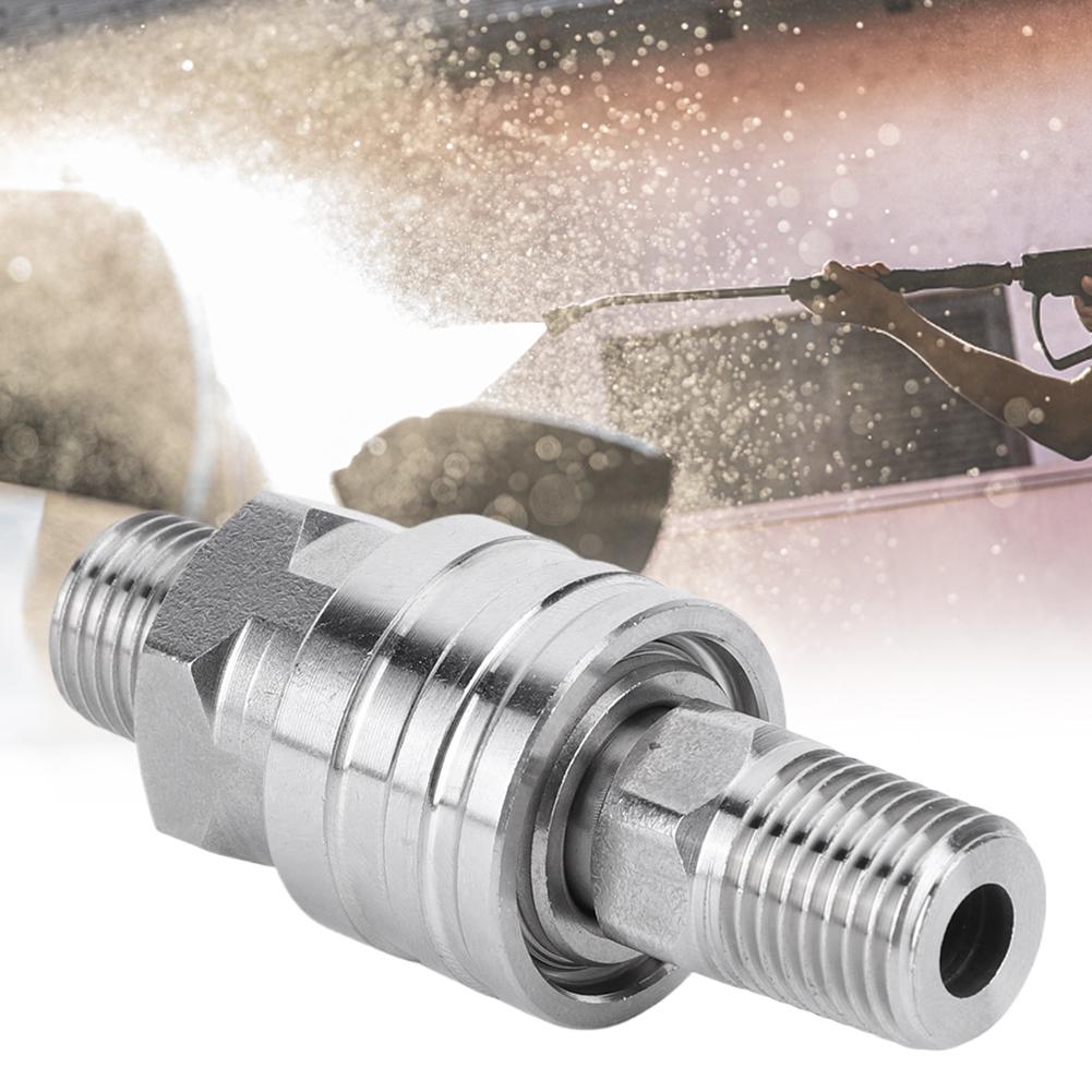 Washer High Pressure Adapter 2pcs Set Male And Female Pipe Hose Adapter Stainless Steel 14 Quick Plug Connector External Thread