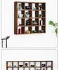 Wall-Mounted Solid Wood Curio Display Shelf – Grid Storage Rack for Teacups & Master Cups