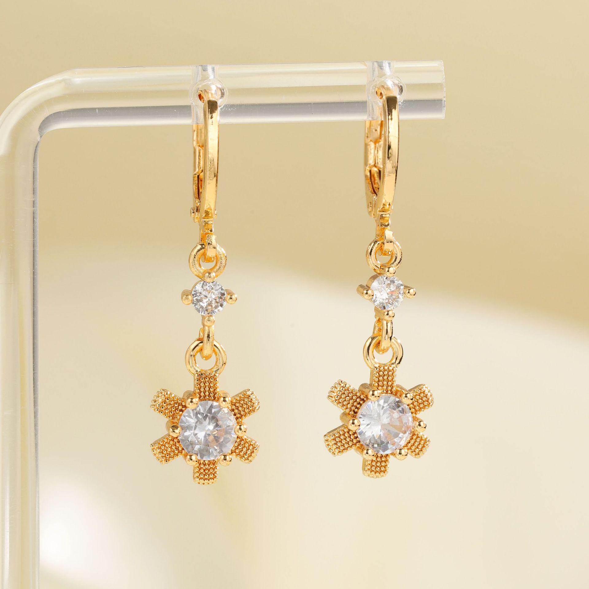 

Серьги Снежинки с Цирконами - Японский и Корейский Дизайн Подсолнуха с Инкрустированными Кристаллами и Жемчугом