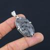 Black Fossil Coral Stone Bezel Root Chakra Wife Pendant Jewelry Sterling Silver