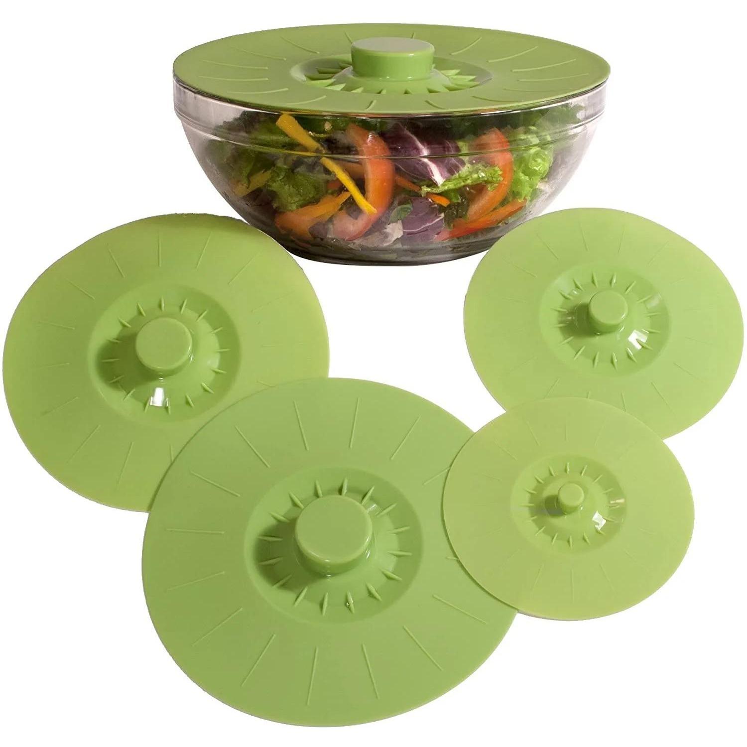 

Набор из пяти силиконовых крышек для сохранения свежести, силиконовая герметичная крышка для сохранения свежести, силиконовая вакуумная крышка