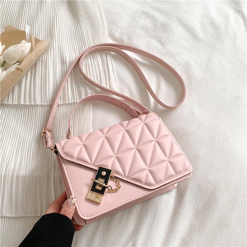 

This year s popular fashion handbag 2025 summer summer new foreign style rhombus embroidery thread shoulder crossbody small square bag розовый