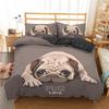 Cartoon Pug Dog Bedding Set Lovely Home Pet Puppy Pattern Duvet Cover King Queen Size Cute Animal Theme Soft Comforter Cover