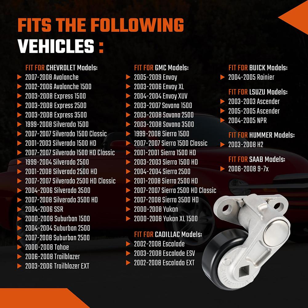 Serpentine Pulley AC Belt Tensioner Wear Resistant Non Deformable Quick Install Easy To Use Quick Install Car Tensioner