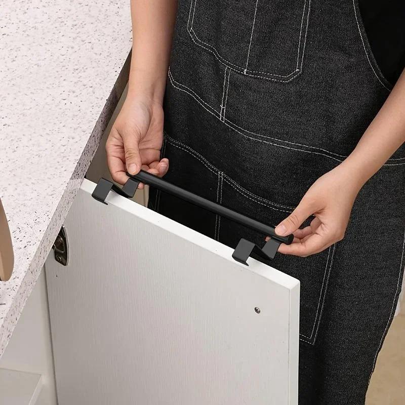Stainless Steel Towel Rod Over Door Towel Bar Hanging Holder Cabinet Door Towel Holder Home Organizer Hanger