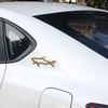 Zinc Alloy Shark Car Sticker 3D Hollow Out Animal Decal for Vehicle Side Creative Badge for Motorcycle Electric Vehicles