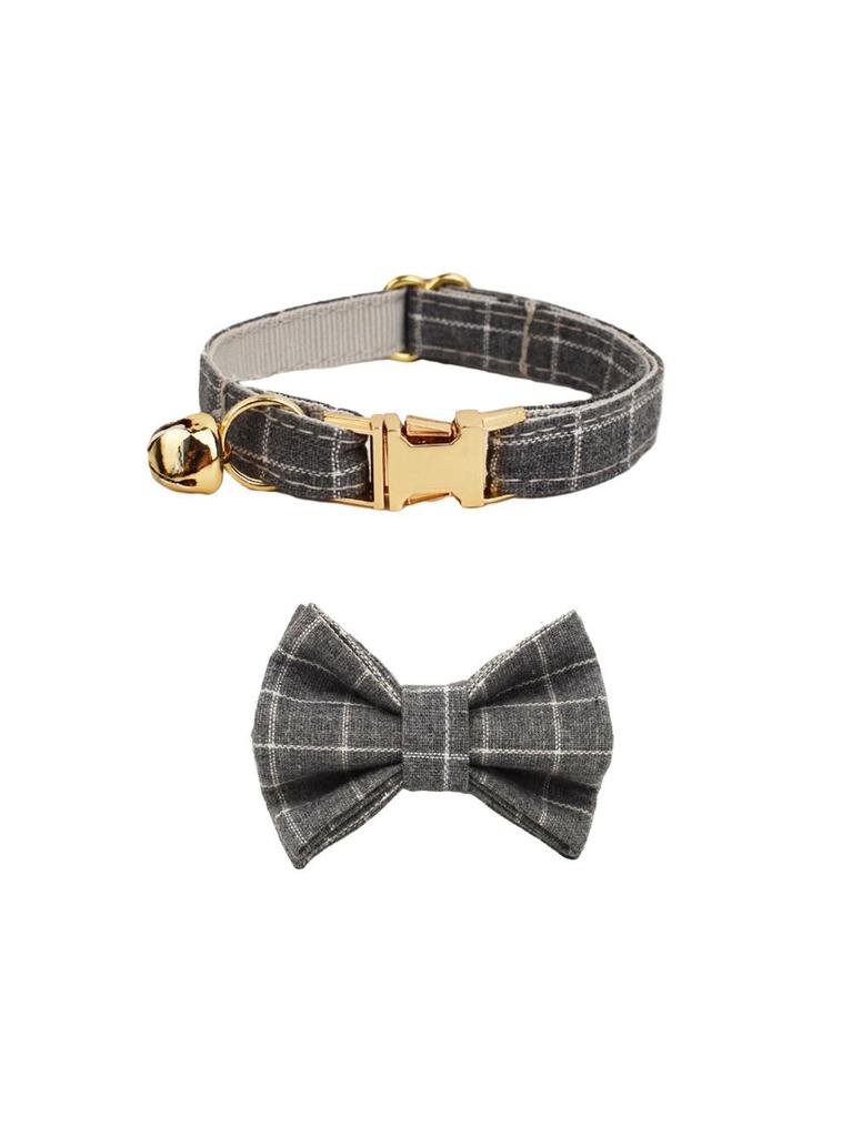 Plaid Bow Tie Pet Collar