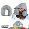 1PC Soft Fillable Hooded Travel Pillow With Storage Bag Neck Pad For Airplane Car Travel Clothing Styling Accessories
