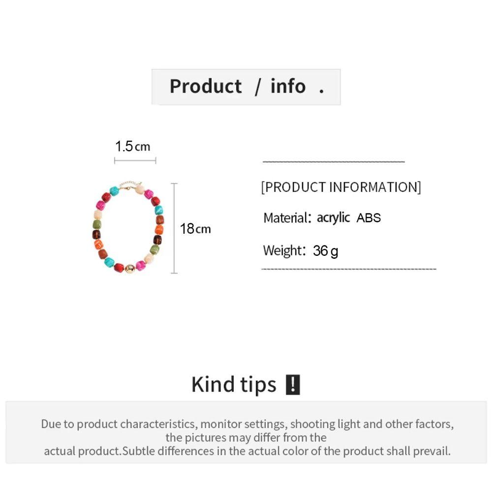 Multi Color Beaded Necklace Resin Acrylic Vintage Choker Resin Beaded Chokers Vacation Accessories