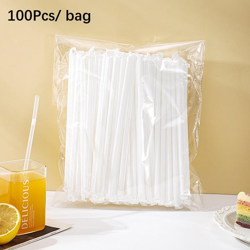 

50/100/150Pcs Transparent Drinking Straws Single Piece Paper Packaging Straw Plastique Beverage Straws Rietjes Flexible Party 100PCS