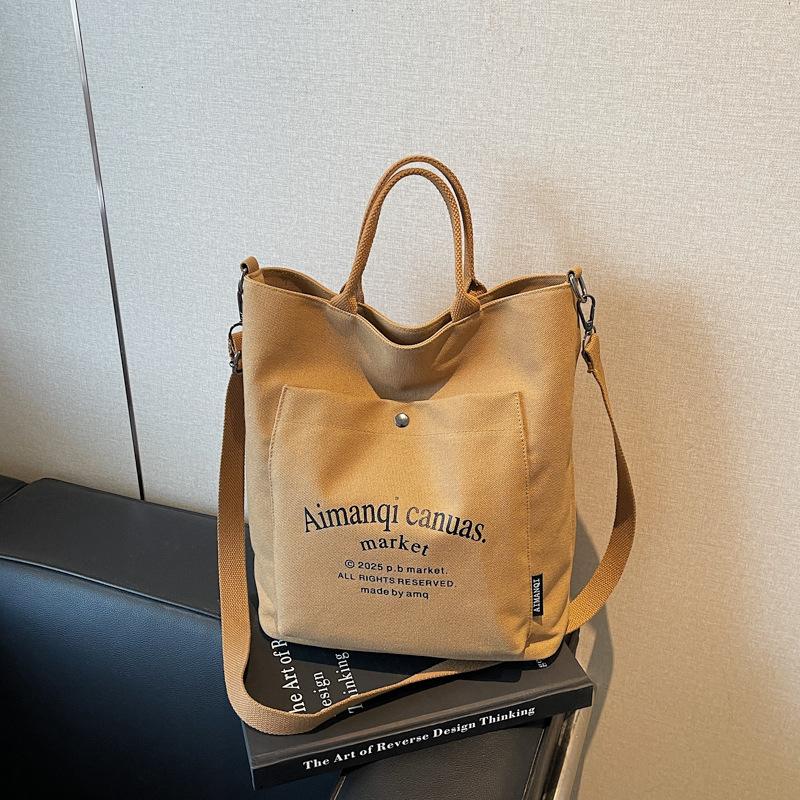 Large Capacity Bag Women's New Fashion Shoulder Women's Bag Canvas Versatile Tote Bag Class Commuter Bag