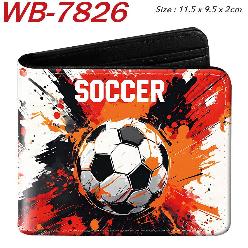 Sports Theme Basketball Football Baseball Print Short Wallet Large Capacity Coin Purse Card Holder for Students PU Leather 1pcs