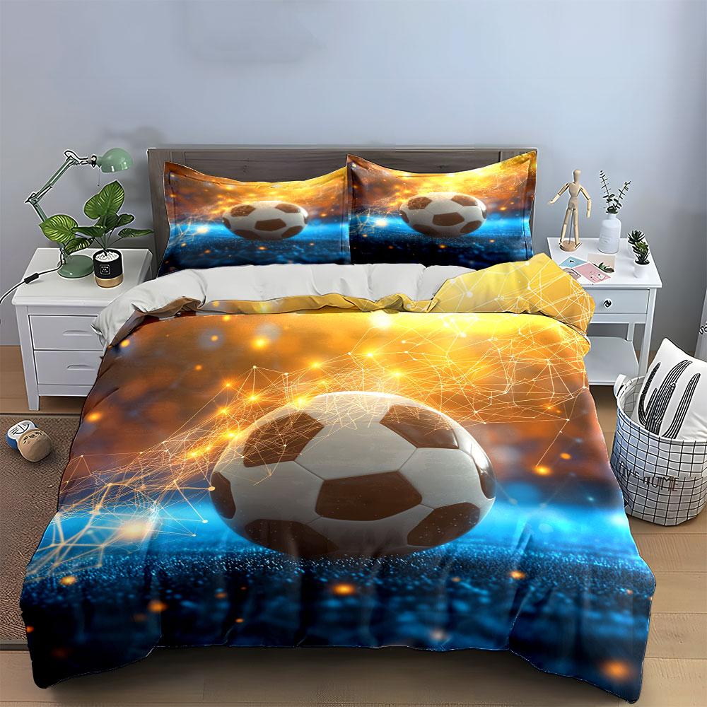 Soccer Ball with Lights. Bedding Sets Duvet Cover Sets Duvet Covers Pillowcases(1 * Duvet Cover 2 * Pillowcases Without Duvet Insert)