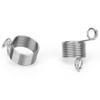 2Pcs Stainless Steel Coiled Knitting Thimble Guide Finger Ring Knitting Crafts Tool Accessories