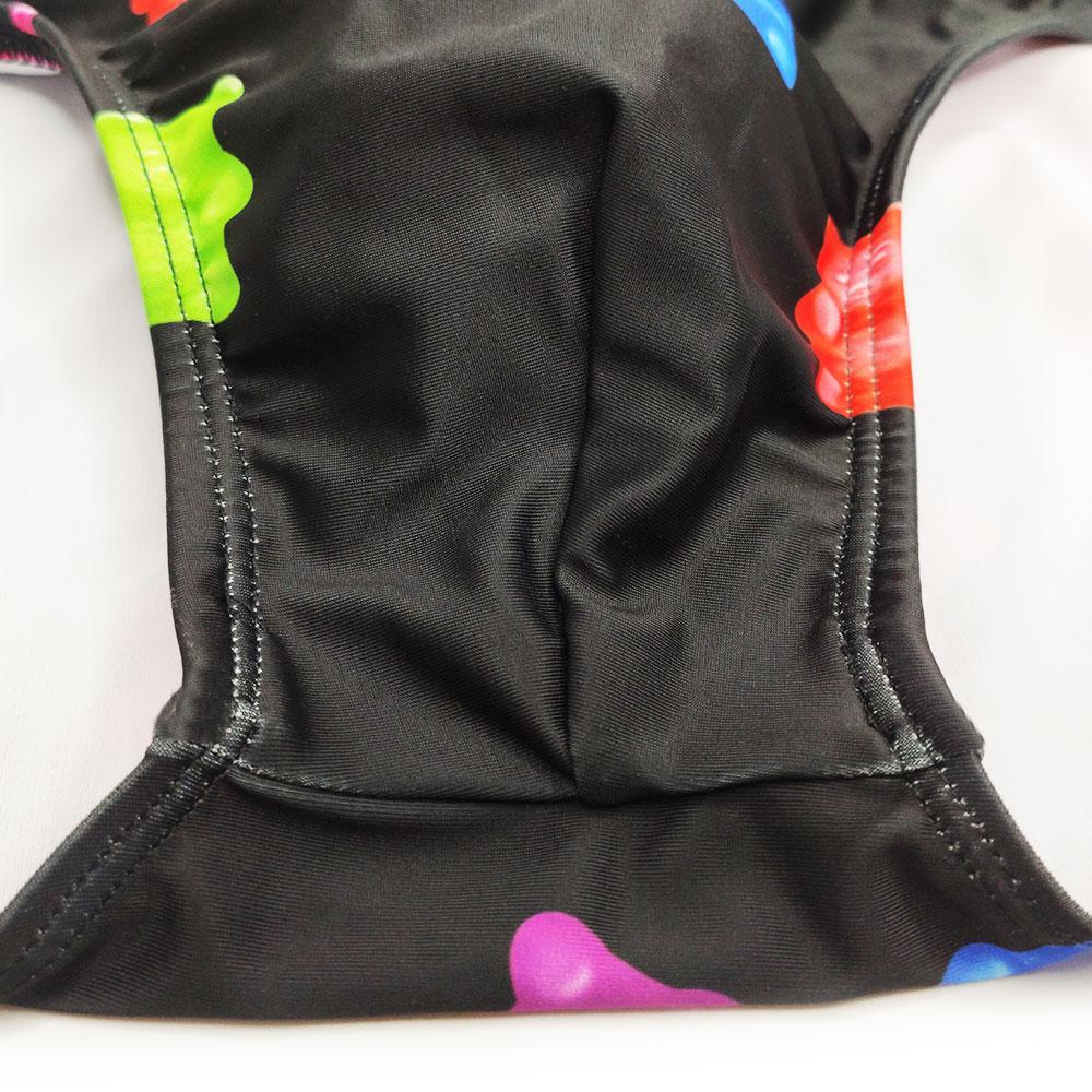 Herren-Badehose, Schwarz, Bärenfarbe, niedrige Taille, enge Passform, sexy Bademode, Strandkleidung, Bräunen, Surfen