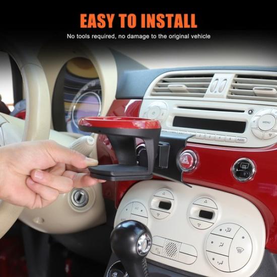 Red Ring ABS Center Console Cup Holder Bracket For Fiat 500 Abarth 595 695 2007+