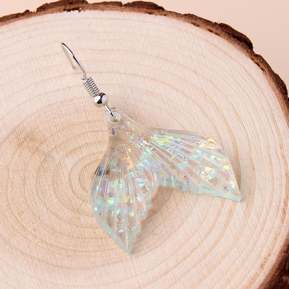 Fish Trendy Tail Dangle Earrings With Design In Blue Acrylic For Womens Fashion