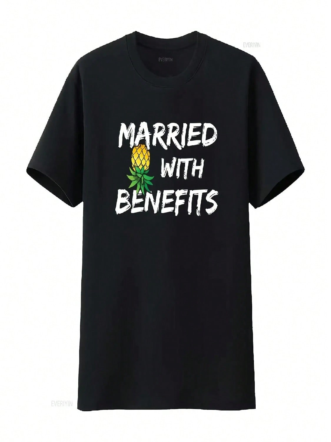 Married With Benefits Upside Down Pineapple Lifestyle T Shirt Vintage Washed Soft Versatile Unisex Designer Clothes S разноцветный