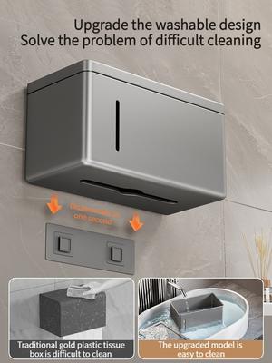 Toilet Tissue Box Wall Mounted Toilet Paper Dispenser Box Bathroom Storage Rack