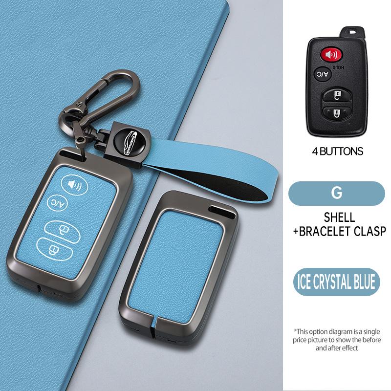 Car Key Case Cover Zinc Alloy Leather For Toyota Prius 30 Alpha Aqua Land Cruiser Auris For Lexus Lc 200 2012-2014 Parts Keychai