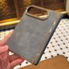 Luxury Lambskin Leather Hinge Protection Matte Phone Case For iPhone Duo Matte Thickened Shockproof Protection Soft Back Cover