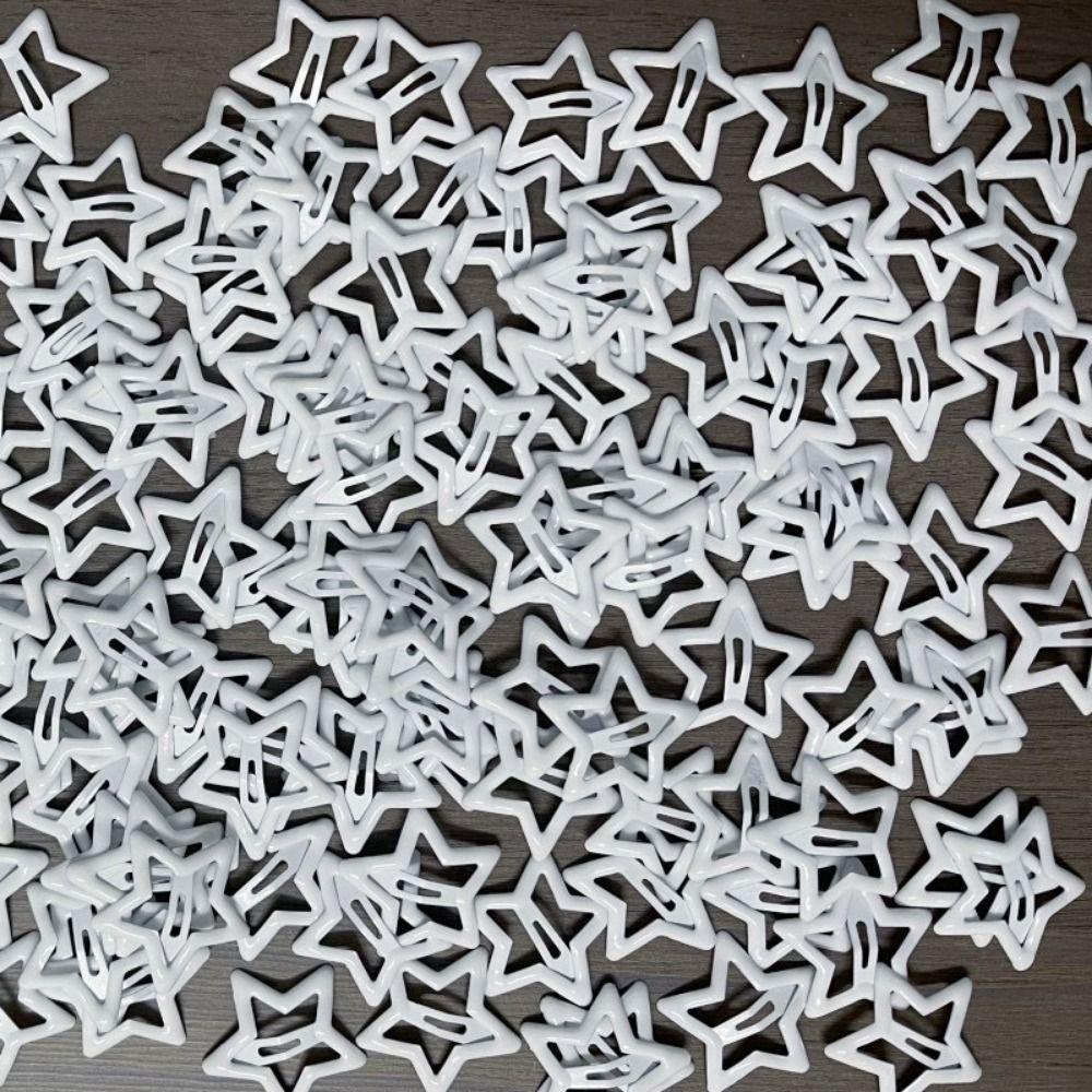 20Pcs Colorful Star Shape Hair Clips Silver Star Hairclips Hair Jewelry Hairpins Girls