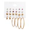 Women's Tassel and Pearl Crystal Stud Earring Set