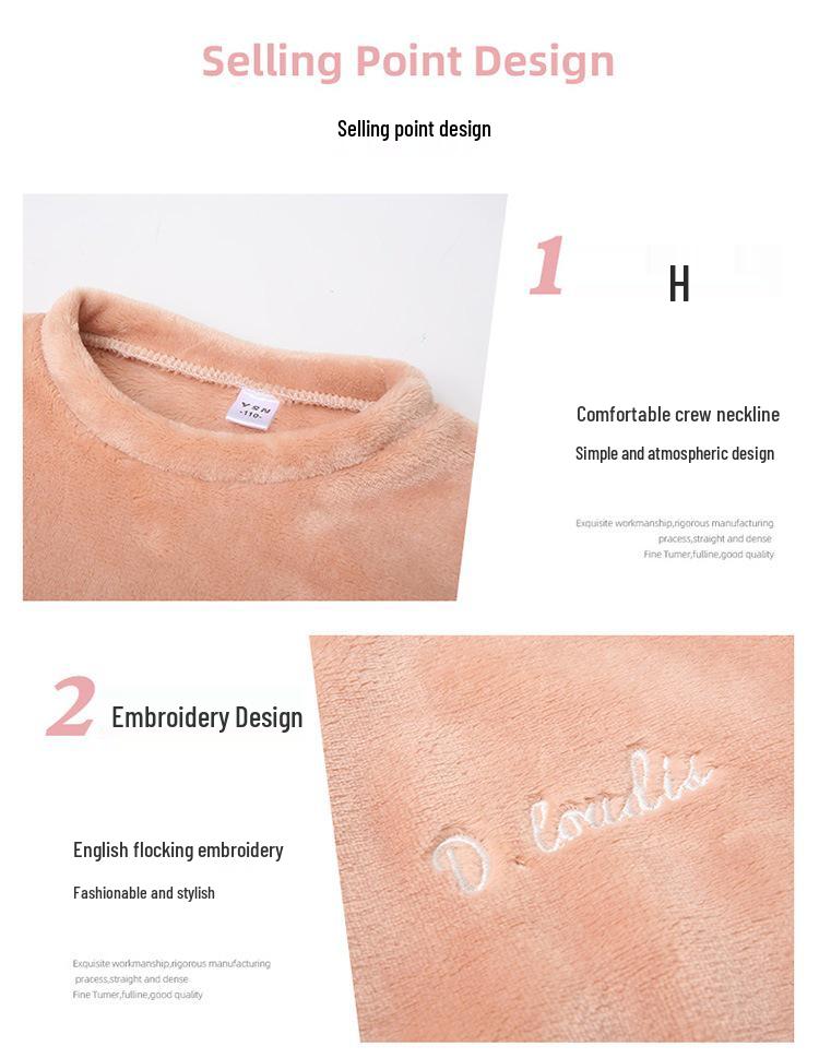 Parent-Child Flannel Pajama Set: Coral Fleece for Baby, Kid, Adult - Autumn/Winter Homewear