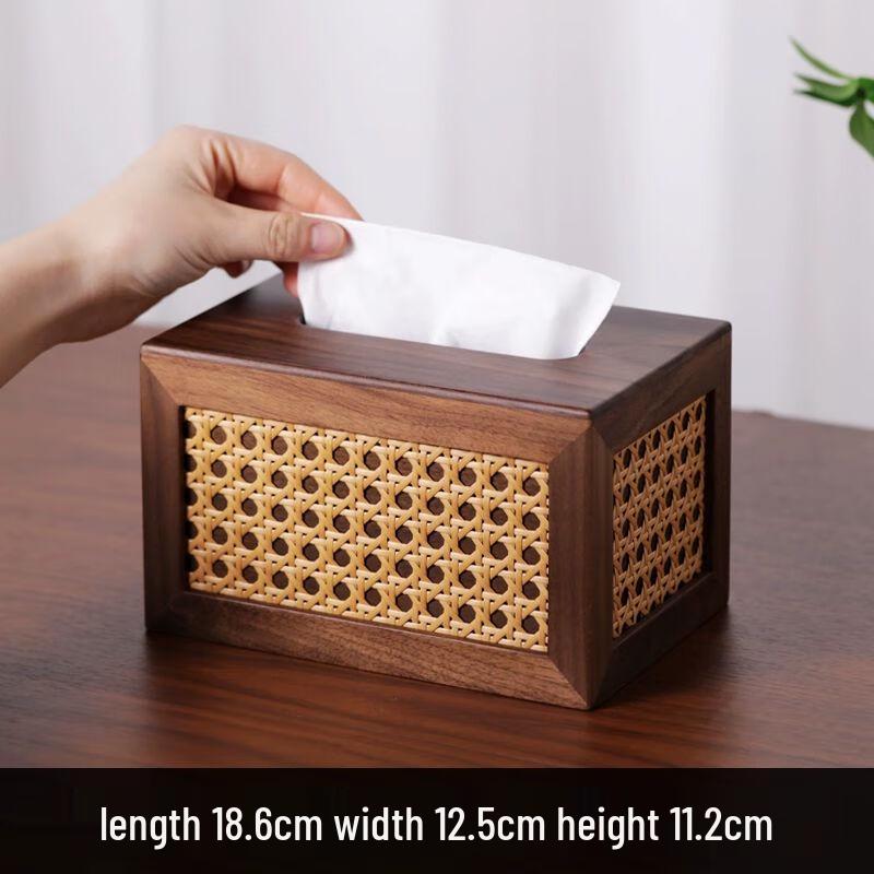 Jing Tong Solid Walnut Wood Tissue Box