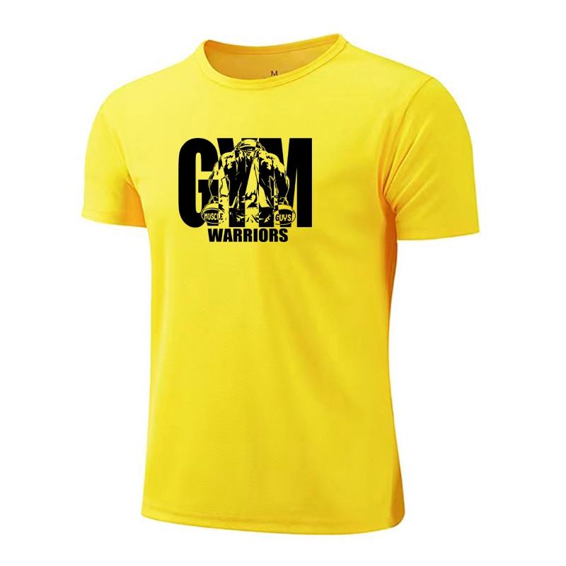 

Мужская быстросохнущая футболка из полиэстера с короткими рукавами и короткими рукавами, летняя свободная футболка для тренировок и фитнеса XXXL жёлтый