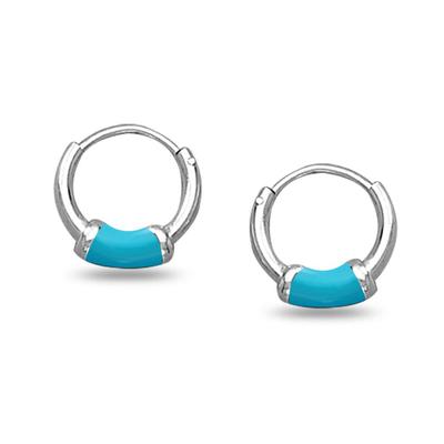Moments 925 Sterling Silver BIS Hallmarked Enamel Small Hoop Earrings for Girls