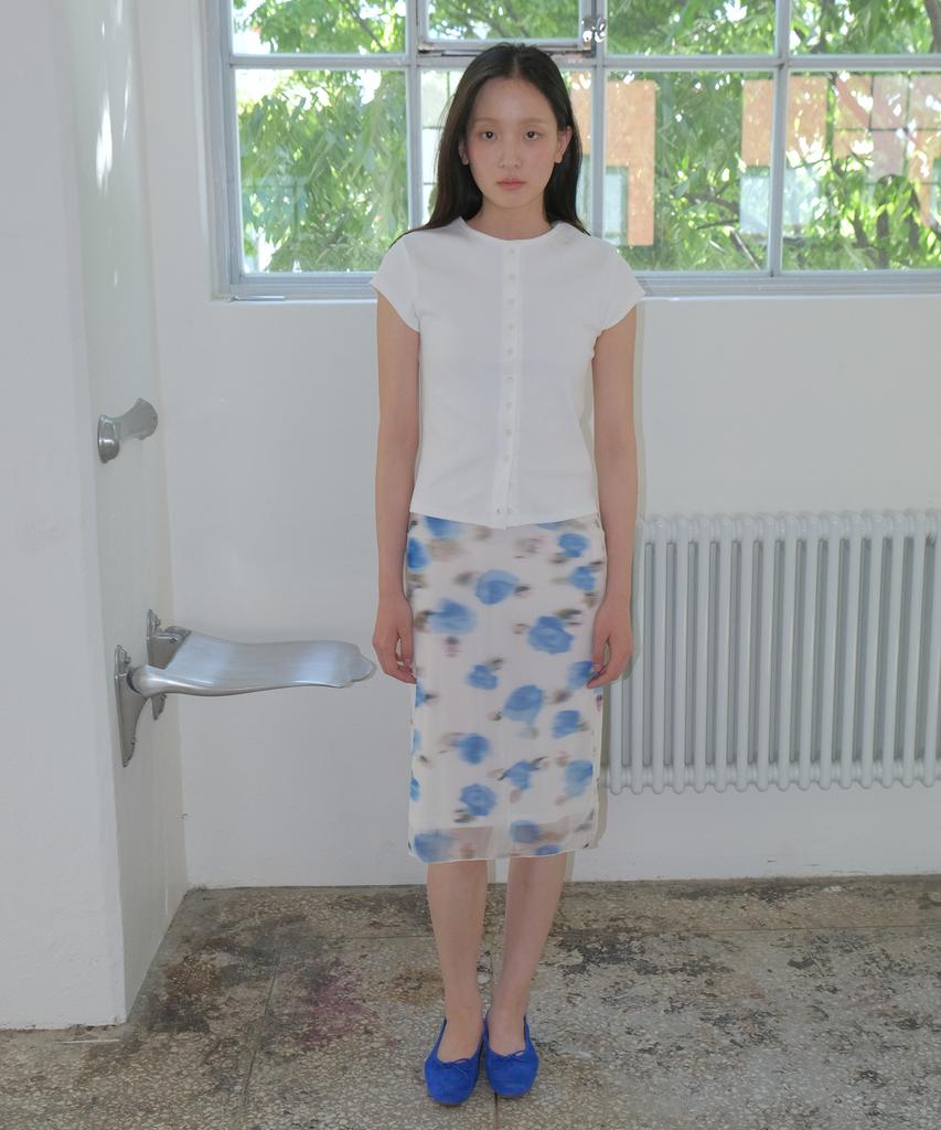Soire Floral Sheer Skirt - Ivory