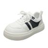 Internet Celebrity Platform White Shoes Women 2025 Spring and Autumn New Korean Version Round Head Middle Heel Casual Student Lace-up Board Shoes