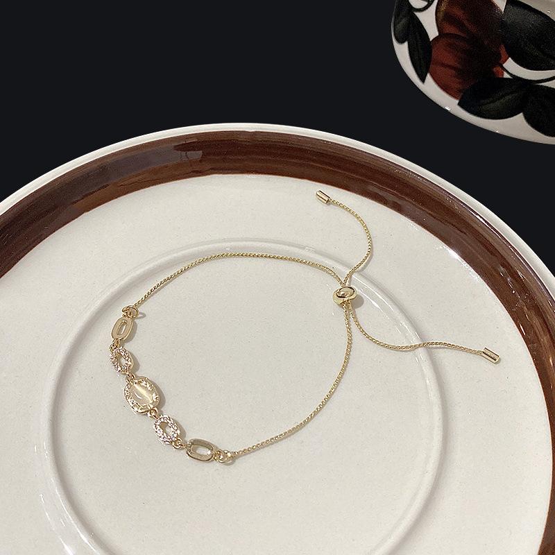 opal circle bracelet women s niche micro-inlaid zircon bracelet high-end jewelry