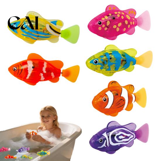 Glowing Fish Toy 4/6Pcs Water-Activated Electronic Toy, Waterproof Robotic Swimming with LED Light, Interactive for Bathtub, Pool, Aquarium