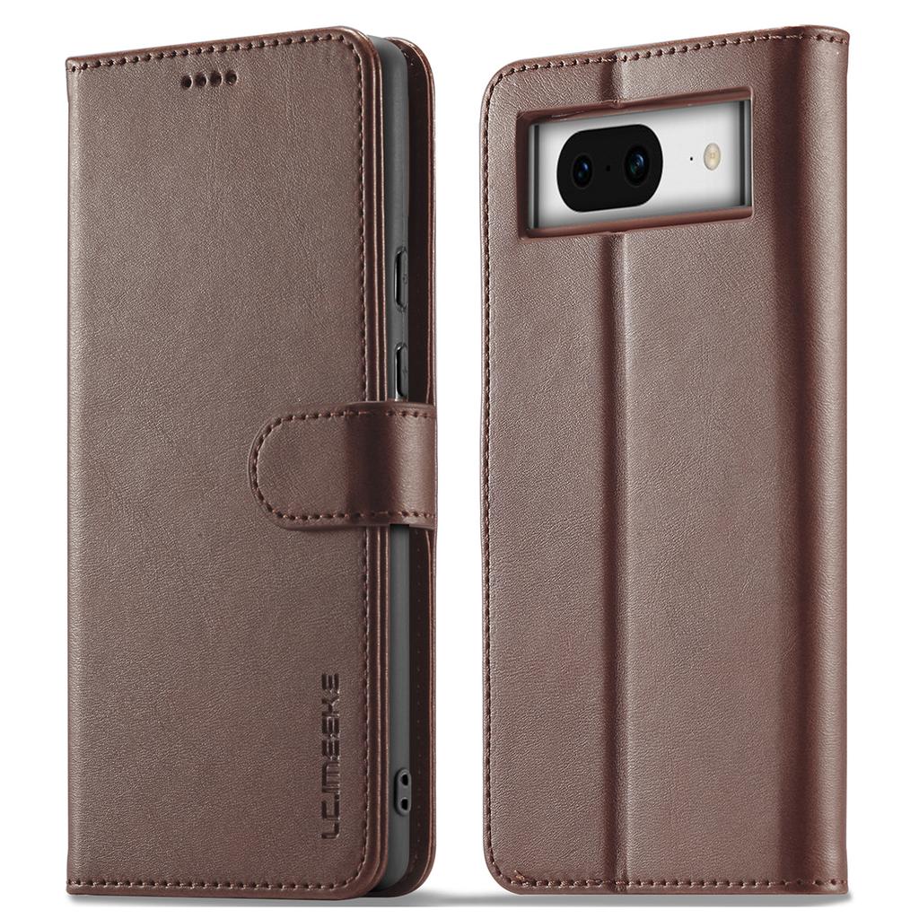 LC.IMEEKE For Google Pixel 8a Case Calf Texture PU Leather Phone Wallet Cover