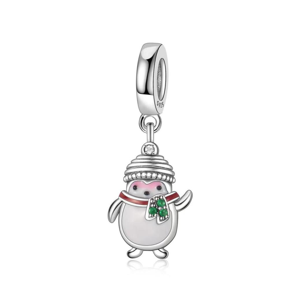 New copper Snowman Christmas House Gloves Charm Compatible With Authentic Bracelets Accessories Women Jewellery Christmas Gifts