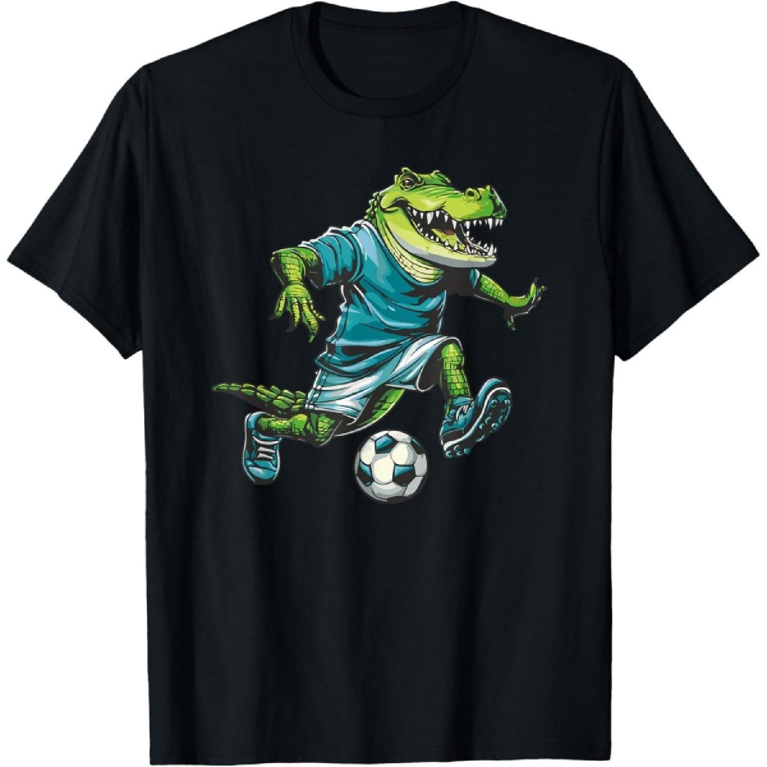 Милая футболка с крокодилом-футболистом(1) S