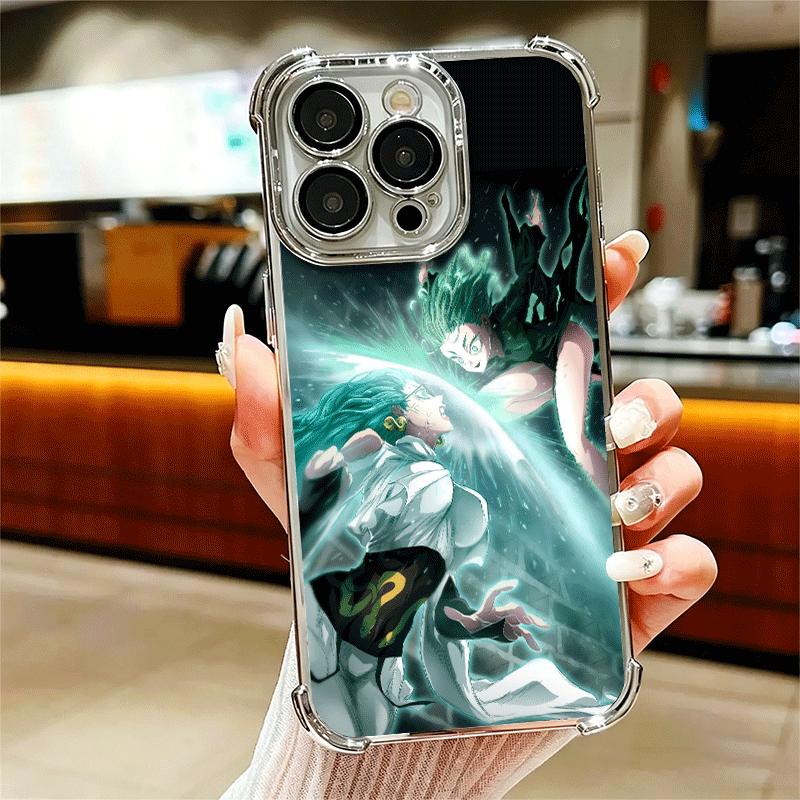 One P-Punch-Mans Tatsumaki Soft Phone Case For iPhone 15 16 17 Air 14 Pro Max 16E Plus 13 12 Mini Plating Anti-Fall Fundas