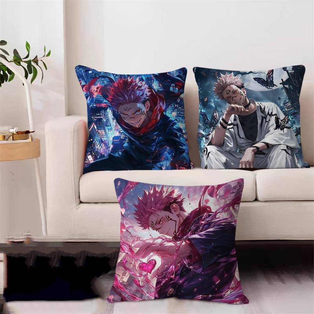Jujutsu-Kaisen S-Sukuna Pillow Cover For Bedroom Room And Living Room Sofa Decorative Cushion Cover
