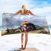 Oil Painting Beach Towels Oversized Vintage Design Art Landscape Beach Towel Microfiber Beach Towel Soft Polyester Microfiber